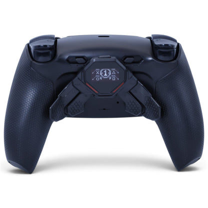 Assassin Max PS5 Pro Controller mit TMR-Sticks – Rückansicht mit eingeschaltetem OLED-Display und Paddles