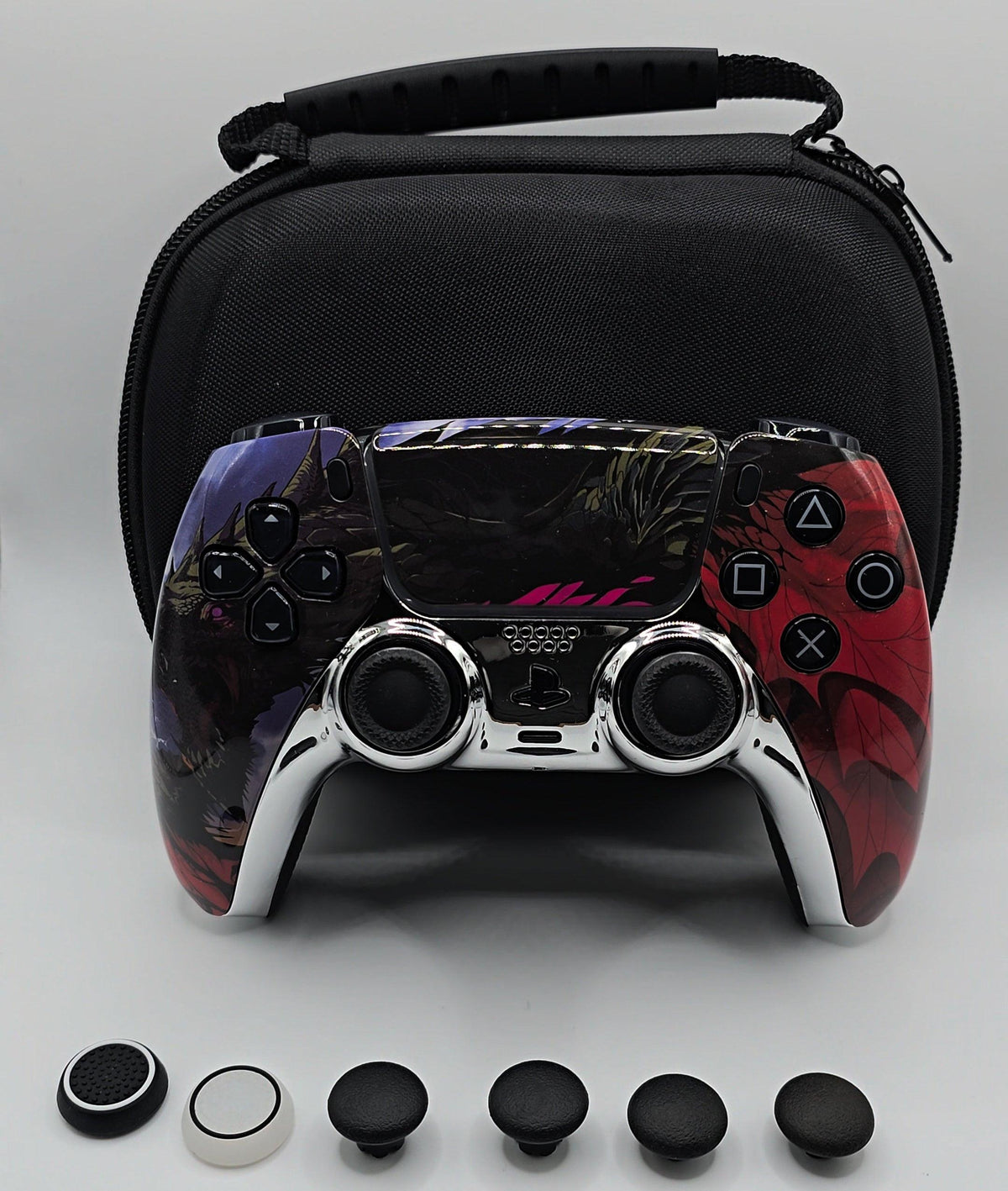 Dragon PS5 Pro Controller – Custom PS5 Controller mit TMR Anti-Stick-Drift Joysticks, Frontansicht