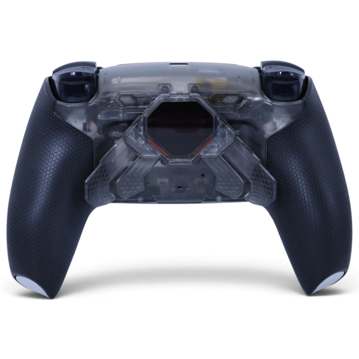 Joel Max PS5 Pro Controller mit TMR-Sticks – Rückansicht mit vier Paddles und OLED-Display