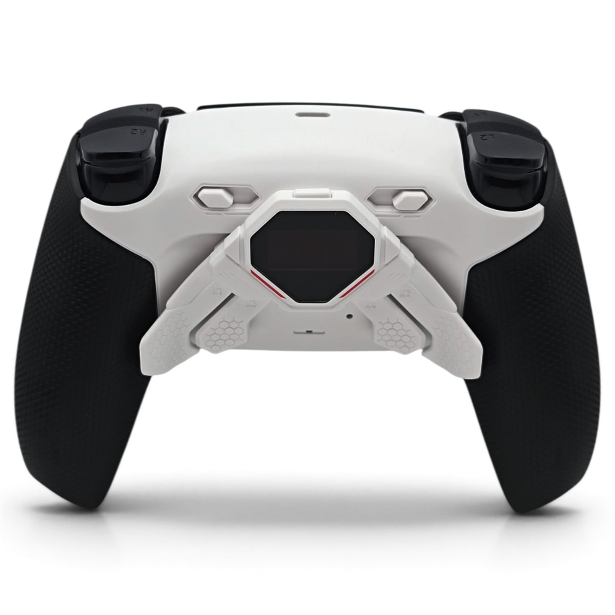 Karnyx PS5 Pro Controller mit TMR-Sticks – Rückansicht mit vier Paddles und OLED-Display