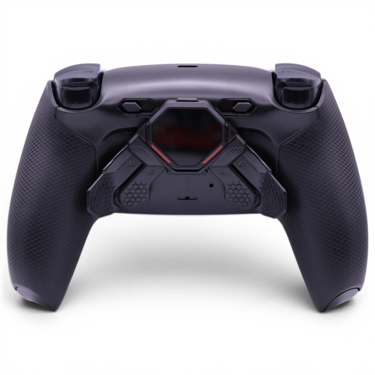 New Joker PS5 Pro Controller mit TMR-Sticks – Rückansicht mit vier Paddles und OLED-Display