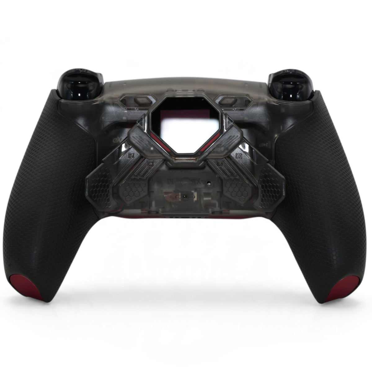 Red Skull 2 PS5 Pro Controller mit TMR-Sticks – Rückansicht mit vier Paddles und OLED-Display