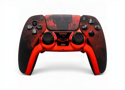 Red Skull PS5 Pro Controller mit TMR-Sticks – Frontansicht