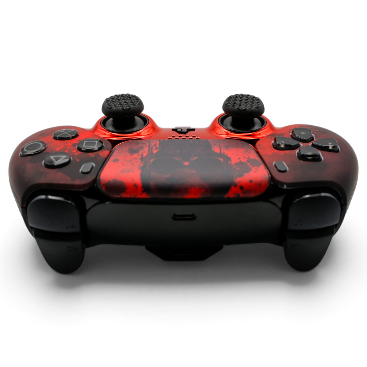 Red Skull PS5 Pro Controller mit TMR-Sticks – Oberseite mit Schultertasten und Triggern