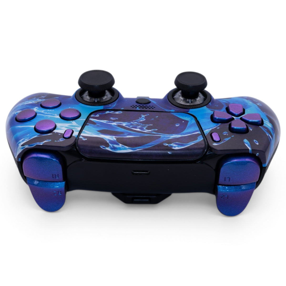 Water PS5 Pro Controller mit TMR-Sticks – Oberseite mit Schultertasten und Triggern