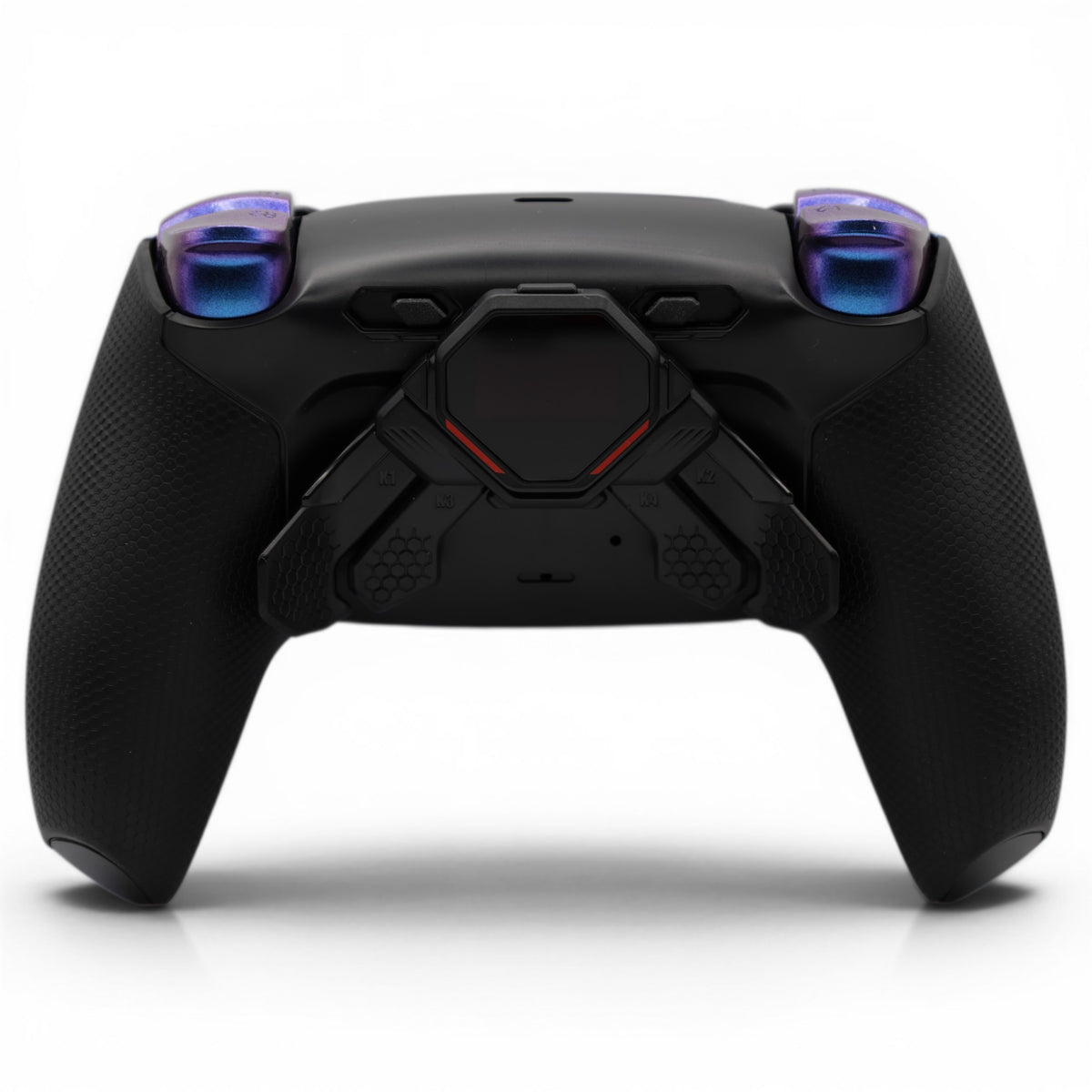 Water PS5 Pro Controller mit TMR-Sticks – Rückansicht mit vier Paddles und OLED-Display