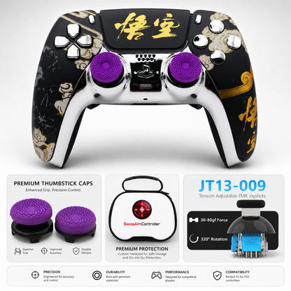 Wukong JT13-009 PS5 Pro Controller mit K-Silver TMR Anti-Stick-Drift Joysticks