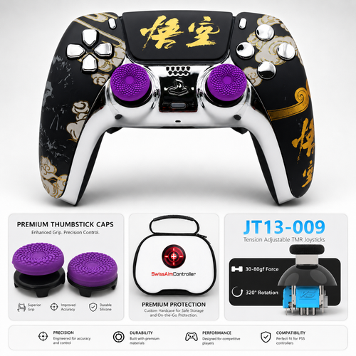 Wukong JT13-009 PS5 Pro Controller mit K-Silver TMR Anti-Stick-Drift Joysticks