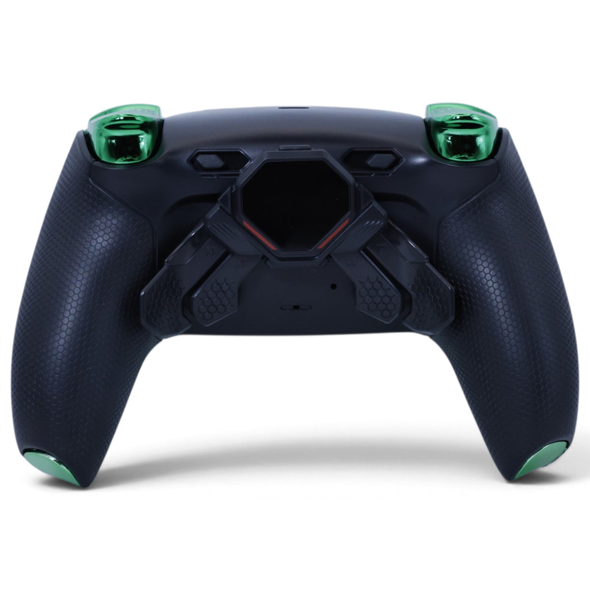 Zorro Max PS5 Pro Controller mit TMR-Sticks – Rückansicht mit vier Paddles und OLED-Display